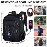 17.3 Laptop Backpack for Men Women, Extra Large Travel laptop Backpack with Rain Cover, TSA Friendly Flight Approved with RFID Anti Theft Pocket and USB Charger Port, Water Resistant School BookBag