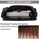 17inch Laptop Messenger Bag, VASCHY Men's Vintage Water Resistant Canvas Satchel Briefcase Shoulder Bag for Work with Padded Shoulder Strap Gray