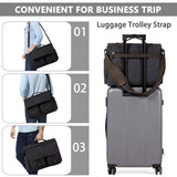 17inch Laptop Messenger Bag, VASCHY Men's Vintage Water Resistant Canvas Satchel Briefcase Shoulder Bag for Work with Padded Shoulder Strap Gray
