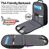 18.4 inch Travel Backpack Men Women, 55 - 60L Extra Large Laptop Backpack RFID Anti Theft TSA Friendly Flight Approved Backpacks, Water Resistant College School Heavy Duty With USB Charging Port, Purple