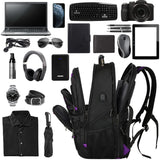 18.4 inch Travel Backpack Men Women, 55 - 60L Extra Large Laptop Backpack RFID Anti Theft TSA Friendly Flight Approved Backpacks, Water Resistant College School Heavy Duty With USB Charging Port, Purple