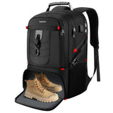 18.4in Men Laptop Backpack with Shoe Compartment for Gym Hiking Business,Large Carry On Travel Bag with PC Compartment,Waterproof College Bookbag School Backpack for Women,Black