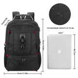 18.4in Men Laptop Backpack with Shoe Compartment for Gym Hiking Business,Large Carry On Travel Bag with PC Compartment,Waterproof College Bookbag School Backpack for Women,Black