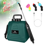 2 Gallon Battery Powered Sprayer, Electric Garden Sprayer, Backpack Sprayer with 3 Mist Nozzles & USB Rechargeable Handle & Retractable Wand & Adjustable Strap for Lawn, Garden, Yard (Green)