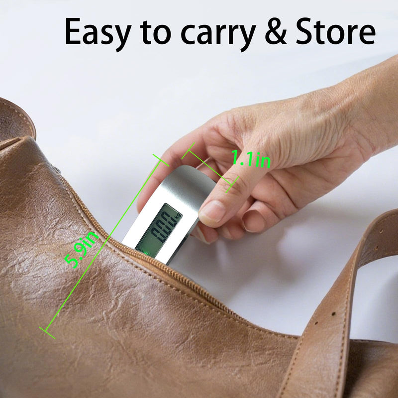 2 - in - 1 Travel Set: Luggage Scale + 2 Silicone Tags, Writable Name & Phone to Prevent Loss, 110 lbs Capacity, LCD Display, Ideal for Travel Bags