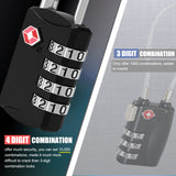 2 Pack 4 Digit TSA Luggage Locks, Diyife Outdoor Waterproof Padlock, Combination Lock for Backpack, Locker, Gate, Toolbox, High - Strength Zinc Alloy Steel - Black & White