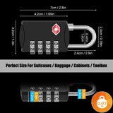 2 Pack 4 Digit TSA Luggage Locks, Diyife Outdoor Waterproof Padlock, Combination Lock for Backpack, Locker, Gate, Toolbox, High - Strength Zinc Alloy Steel - Black & White