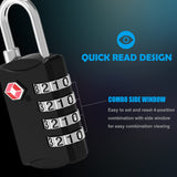2 Pack 4 Digit TSA Luggage Locks, Diyife Outdoor Waterproof Padlock, Combination Lock for Backpack, Locker, Gate, Toolbox, High - Strength Zinc Alloy Steel - Black & White