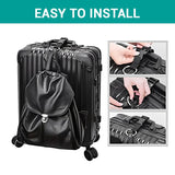2 Pack Add a Bag Luggage Straps - Adjustable Suitcase Belts Luggage Connector Straps - Travel Accessories Jacket Gripper Arm Saver Easy to Carry Extra Bags (Black)