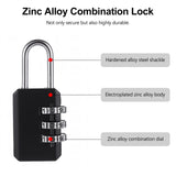 2 - Pack Customizable Black Luggage Locks – Set Your Own Combination, Secure Travel Padlocks for Suitcases, Backpacks, and Bags