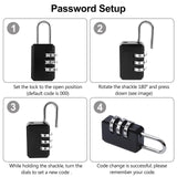 2 - Pack Customizable Black Luggage Locks – Set Your Own Combination, Secure Travel Padlocks for Suitcases, Backpacks, and Bags