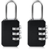 2 - Pack Customizable Black Luggage Locks – Set Your Own Combination, Secure Travel Padlocks for Suitcases, Backpacks, and Bags