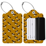 2 Pack Leather Luggage Tags, Bald Eagles Flight Pattern, Suitcase Tags for Baggage Handbag Travel Bag Label