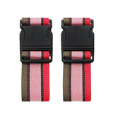 2 Pack Luggage Straps, Bright Colors Adjustable Suitcase Belts with Quick Release Buckle (GreyPink)