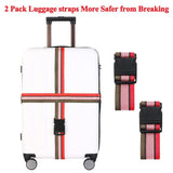 2 Pack Luggage Straps, Bright Colors Adjustable Suitcase Belts with Quick Release Buckle (GreyPink)