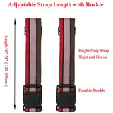 2 Pack Luggage Straps, Bright Colors Adjustable Suitcase Belts with Quick Release Buckle (GreyPink)