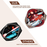2 Pack Makeup Bag Set for Women, Large Brown Leather Cosmetic Bag + Small Zipper Pouch, Water - Resistant Travel Toiletry Organizer with Smooth Metal Zipper, Stylish Storage for Daily Use & Gift
