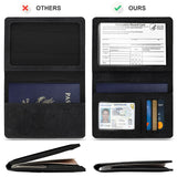 2 Pack Passport Cover With Card Slots RFID Blocking - White&Black