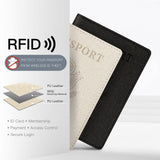 2 Pack Passport Cover With Card Slots RFID Blocking - White&Black