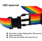 2 Pack Suitcase Belts, Adjustable Luggage Straps, Bright Colors Travel Packing Straps with Quick Release Buckle (Rainbow)