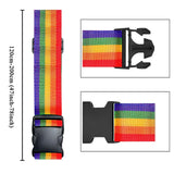 2 Pack Suitcase Belts, Adjustable Luggage Straps, Bright Colors Travel Packing Straps with Quick Release Buckle (Rainbow)