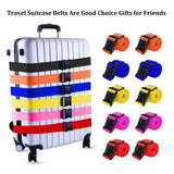 2 Pack Suitcase Straps, Bright Color Adjustable Luggage Belts, TSA Approved (Black)