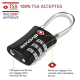 2 Pack TSA Approved Luggage Locks, Cable Suitcase Travel Lock Alloy, Set Your Own Combination Metal Zipper Padlock, 3 - Digit Long Shackle Padlocks for Gym Locker, Golf Bag, Case Anti Theft - Black