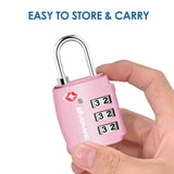 2 Pack TSA Approved Travel Luggage Locks, Combination Lock Alloy Body, Keyless 3 - Digit Padlocks, Travel Sentry Accepted Compatible Padlock for Gym Locker, Golf Bag Case, Backpack, Black - by GIVERARE