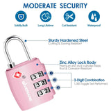 2 Pack TSA Approved Travel Luggage Locks, Combination Lock Alloy Body, Keyless 3 - Digit Padlocks, Travel Sentry Accepted Compatible Padlock for Gym Locker, Golf Bag Case, Backpack, Black - by GIVERARE