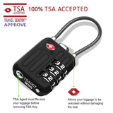 2 Pack TSA Approved Travel Luggage Locks, Metal Cable Combination Lock Alloy, Keyless 3 - Digit Padlocks, Weatherproof TSA Accepted Padlock Toolbox Lock for Gym Locker, Golf Bag Case, Backpack, Black