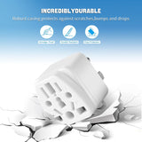 2 Pack US Travel Plug Adapter, 3 Prong Grounded USA Wall Plug Wall Outlet Power Charger Converter (White)