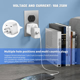 2 Pack US Travel Plug Adapter, 3 Prong Grounded USA Wall Plug Wall Outlet Power Charger Converter (White)