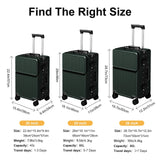 2 - Piece Hardshell Zipperless Luggage Set, 20/26" Aluminum Frame Hardshell Spinner Luggage, Airline Approved Carry - On Luggage, TSA Lock, 360° Quiet Wheels With Cup Holder (green)