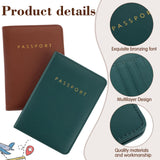 2 Pieces Bridal Passport Covers Holder Travel Wallet Passport Case, Brown and Green,