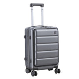 20-Inch Carry-On Luggage with USB Port – ABS+PC Hard Shell Suitcase TSA Lock 360° Spinner Wheels – Lightweight Airline-Approved Travel Bag with Cup Holder & Side Hooks for Business Trips Dark Gr