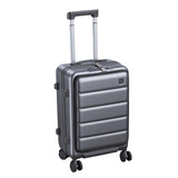 20-Inch Carry-On Luggage with USB Port – ABS+PC Hard Shell Suitcase TSA Lock 360° Spinner Wheels – Lightweight Travel Trolley with Cup Holder & Side Hooks for Business Trips, Airports & Weekend