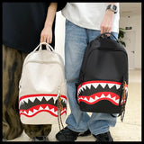 2026 New Shark Graffiti Casual Backpack for Men and Women, fashionable, trendy, sporty, large capacity (excluding pendants) (black)