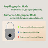2026 Upgrade Smart Fingerprint Padlock - Keyless Lock with High - Resolution Sensor, 0.5s Unlock, 365 - Day Battery, USB Emergency Key for Gym Lockers, Luggage, Backpacks & Gates(Gray)
