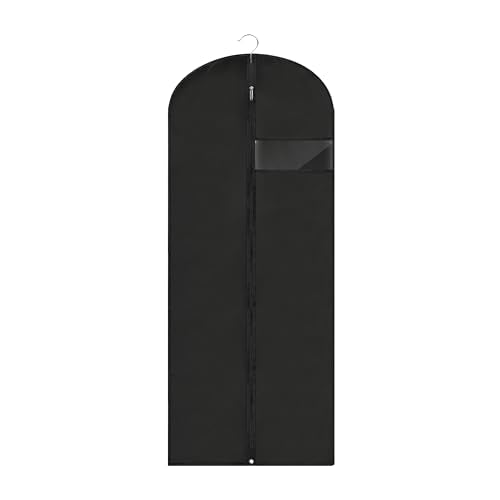 LXLOVESM Dress Bags for Gowns Long, 60'' Garment Bags for Hanging Clothes, Suit Bag Cover for Storage and Travel (Black) | Backpacks4Less