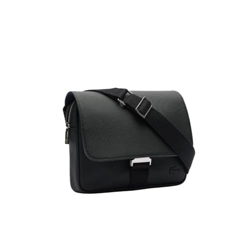 Lacoste Men's Classic Messenger Bag, Black, One Size