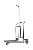 Single Nesting Luggage Cart, Stainless Steel 3-Wheel Design, 300lb Capacity