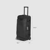 Away Active Rolling Duffle 85L - Large Travel Duffle Bag with Wheels, Durable Checked Luggage Suitcase for Men & Women, Foldable Weekender Bag, Jet Black