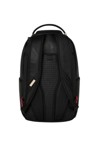 Sprayground Gold Fang Backpack, 18x6x11.5 Inch, Gold, 100% PVC, Laptop Compartment, Adjustable Straps