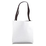 A white canvas tote bag with dark brown shoulder straps, shown against a plain white background.