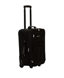 Rockland Vara Softside 3-Piece Upright Luggage Set,Expandable, Black, (20/22/28)