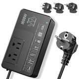 220V to 110V Voltage Converter US to Europe, Universal Power Plug Adapter Voltage Converter for European International Travel, 1600W - Plug & Play, Power Any U.S. Appliance in 220–250V Countries
