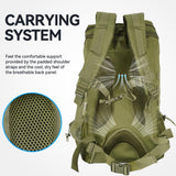 25L Hiking Backpack for Men & Women,Breathable Waterproof Backpack, Lightweight Camping Backpack with MOLLE System - Green,Suitable for mountain climbing and outdoor hiking