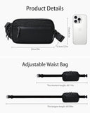 2L Sling Bag for Men & Women - Anti - Theft RFID - Safe Fanny Pack with Smart Lockable Zippers - Water Resistant Lightweight Crossbody Bag for Travel Hiking Running Walking Daily Use (Black)