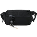 2L Sling Bag for Men & Women-Anti-Theft RFID-Safe Fanny Pack with Smart Lockable Zippers -Water Resistant Lightweight Crossbody Bag for Travel Hiking Running Walking Daily Use (Black)