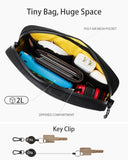 2L Sling Bag for Men & Women - Anti - Theft RFID - Safe Fanny Pack with Smart Lockable Zippers - Water Resistant Lightweight Crossbody Bag for Travel Hiking Running Walking Daily Use (Black)